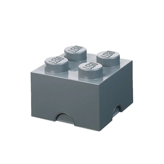 Lego Παιδικό Κουτί Αποθήκευσης από Πλαστικό 4 Knobs Γκρι 25x25x18cm