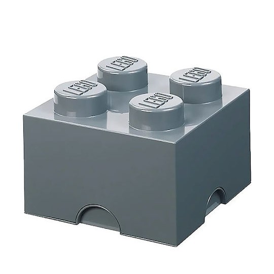 Lego Παιδικό Κουτί Αποθήκευσης από Πλαστικό 4 Knobs Γκρι 25x25x18cm