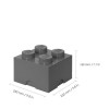 Lego Παιδικό Κουτί Αποθήκευσης από Πλαστικό 4 Knobs Γκρι 25x25x18cm