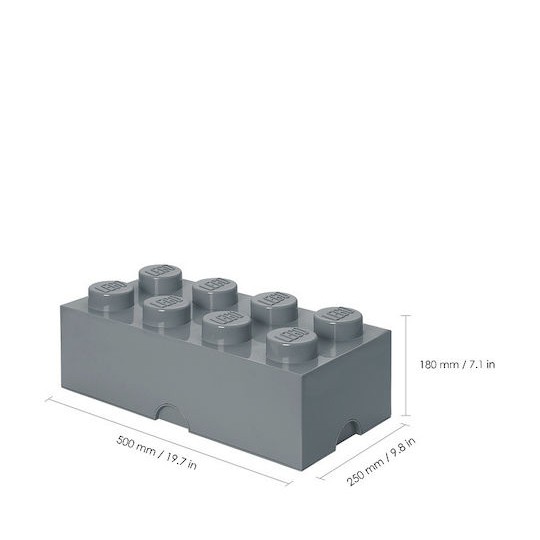 Lego Παιδικό Κουτί Αποθήκευσης από Πλαστικό 8-Stud Γκρι 50x25x17cm