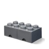 Lego Παιδικό Κουτί Αποθήκευσης από Πλαστικό 8 Knobs Γκρι 50x25x17cm