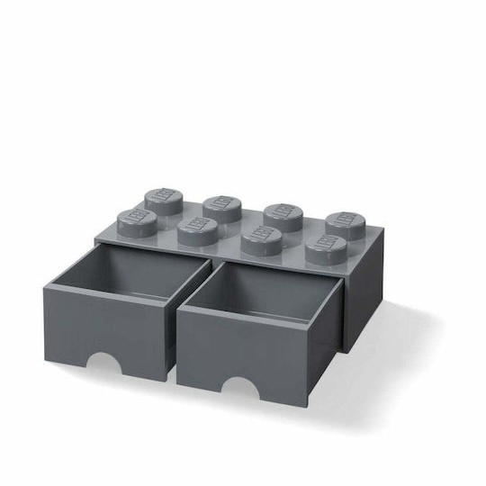 Lego Παιδικό Κουτί Αποθήκευσης από Πλαστικό 8 Knobs Γκρι 50x25x17cm