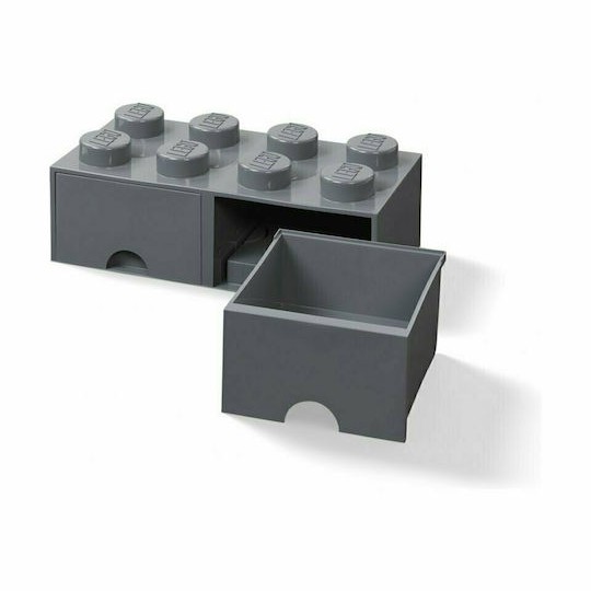 Lego Παιδικό Κουτί Αποθήκευσης από Πλαστικό 8 Knobs Γκρι 50x25x17cm