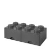Lego Παιδικό Κουτί Αποθήκευσης από Πλαστικό 8 Knobs Γκρι 50x25x17cm