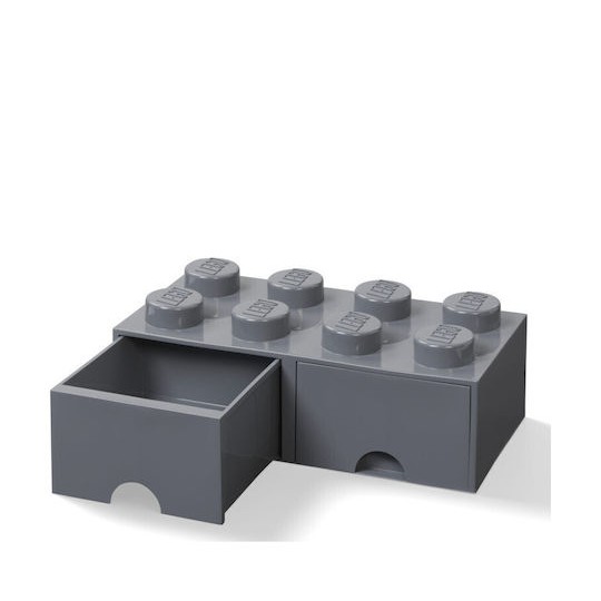 Lego Παιδικό Κουτί Αποθήκευσης από Πλαστικό 8 Knobs Γκρι 50x25x17cm