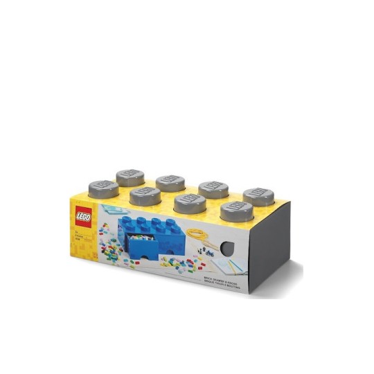 Lego Παιδικό Κουτί Αποθήκευσης από Πλαστικό 8 Knobs Γκρι 50x25x17cm