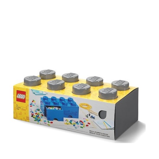 Lego Παιδικό Κουτί Αποθήκευσης από Πλαστικό 8 Knobs Γκρι 50x25x17cm
