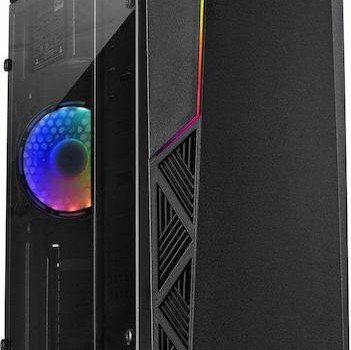 Inter-Tech B-02 RGB Gaming Midi Tower Κουτί Υπολογιστή με Πλαϊνό Παράθυρο Μαύρο
