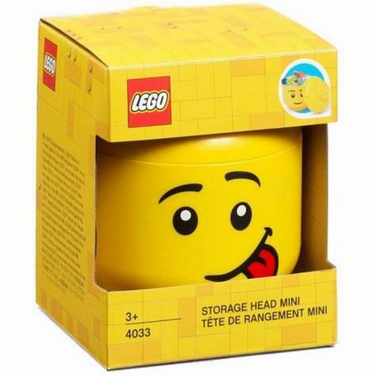 Lego Παιδικό Κουτί Αποθήκευσης από Πλαστικό Head Κίτρινο 10x10x11cm