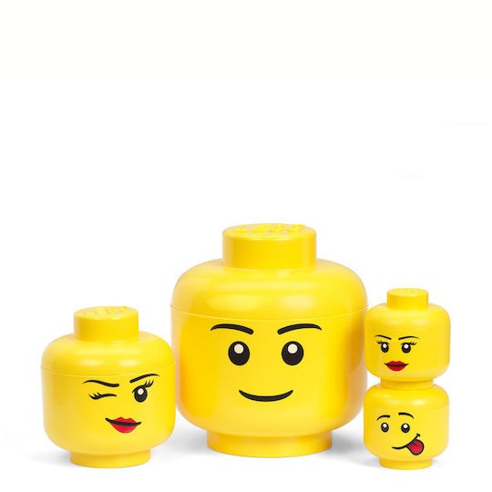 Lego Παιδικό Κουτί Αποθήκευσης από Πλαστικό Head Κίτρινο 10x10x11cm