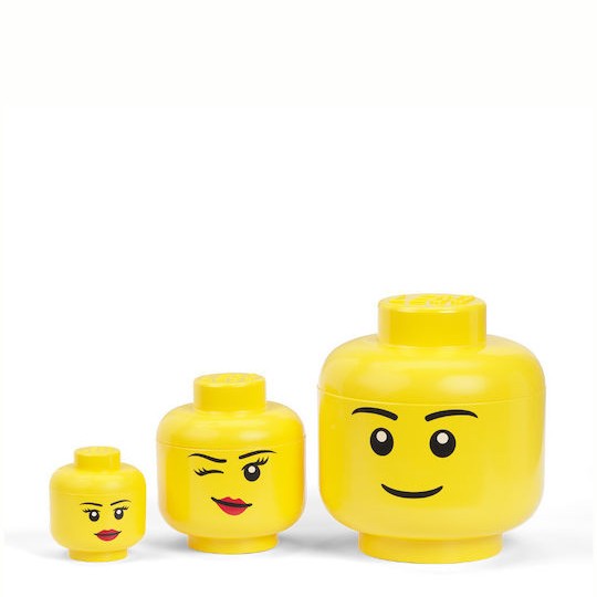 Lego Παιδικό Κουτί Αποθήκευσης από Πλαστικό Head Κίτρινο 10x10x11cm