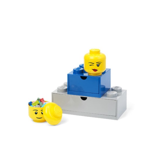 Lego Παιδικό Κουτί Αποθήκευσης από Πλαστικό Head Κίτρινο 10x10x11cm