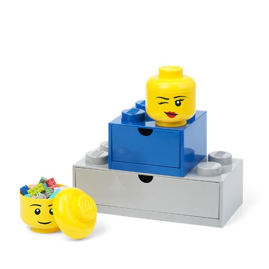 Lego Παιδικό Κουτί Αποθήκευσης από Πλαστικό Head Κίτρινο 10x10x11cm