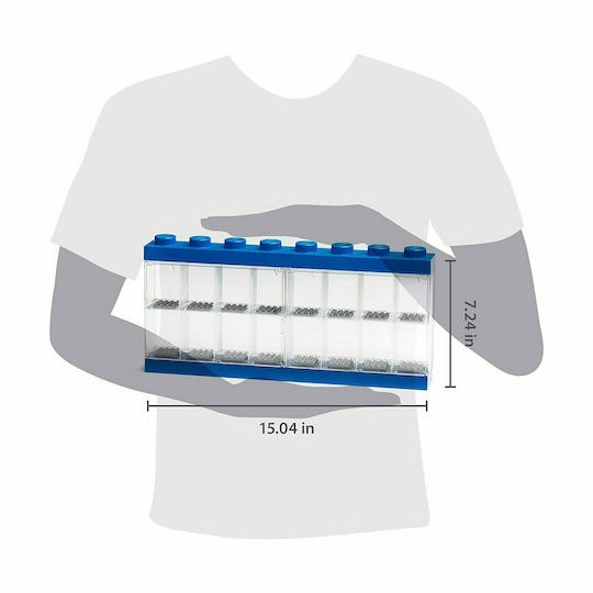 Lego Παιδικό Κουτί Αποθήκευσης από Πλαστικό Display Case 16 Μπλε
