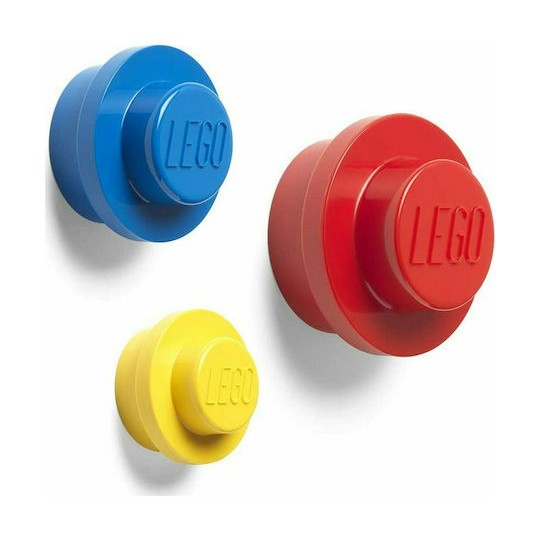 Room Copenhagen Lego Wall Bracket Παιδική Κρεμάστρα Πολλαπλών Θέσεων Πλαστική Red/Yellow/Blue 3τμχ