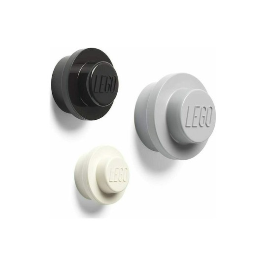 Room Copenhagen Lego Wall Bracket Παιδική Κρεμάστρα Πολλαπλών Θέσεων Πλαστική Grey/White/Black 3τμχ