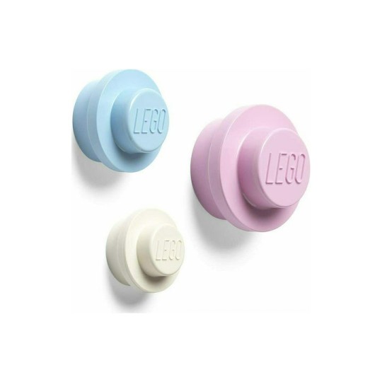 Room Copenhagen Lego Wall Bracket Παιδική Κρεμάστρα Πολλαπλών Θέσεων Πλαστική White/Light Blue/Pink 3τμχ