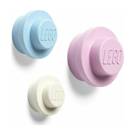 Room Copenhagen Lego Wall Bracket Παιδική Κρεμάστρα Πολλαπλών Θέσεων Πλαστική White/Light Blue/Pink 3τμχ