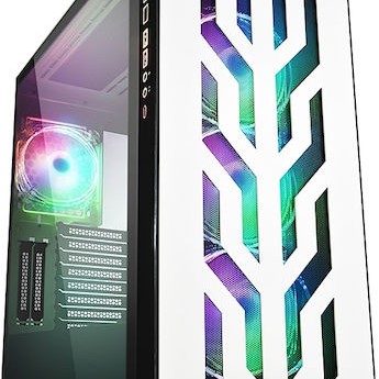 Sharkoon Elite Shark CA300T Gaming Midi Tower Κουτί Υπολογιστή με Πλαϊνό Παράθυρο και RGB Φωτισμό Λευκό