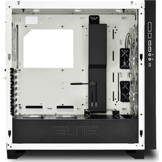 Sharkoon Elite Shark CA300H Gaming Midi Tower Κουτί Υπολογιστή με Πλαϊνό Παράθυρο και RGB Φωτισμό Λευκό