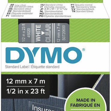 Dymo 45020 Ταινία Ετικετογράφου σε Λευκό Χρώμα