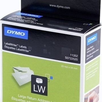 Dymo 11352 550 Αυτοκόλλητες Ετικέτες σε Ρολό για Εκτυπωτή Ετικετών 54x25mm