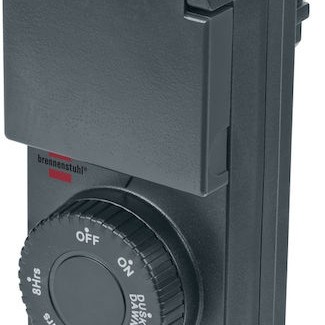 Brennenstuhl Μηχανικός Χρονοδιακόπτης Πρίζας Ημερήσιος Εξωτερικού Χώρου IP44 Μαύρος