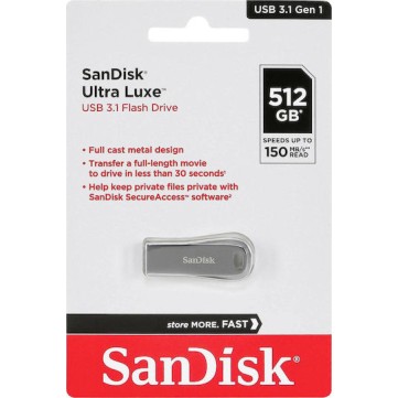 Sandisk Ultra Luxe 512GB USB 3.1 Stick Ασημί