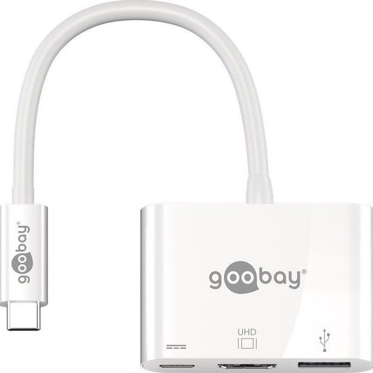 Goobay USB-C Docking Station με HDMI 4K PD Λευκό (62104)