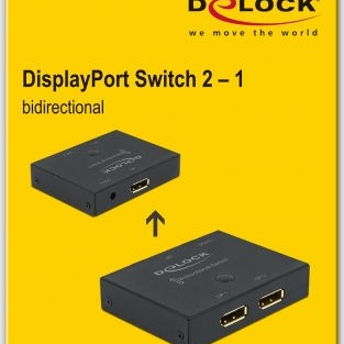 DeLock DisplayPort 2-1 Switch Bidirectional 8K 30Hz