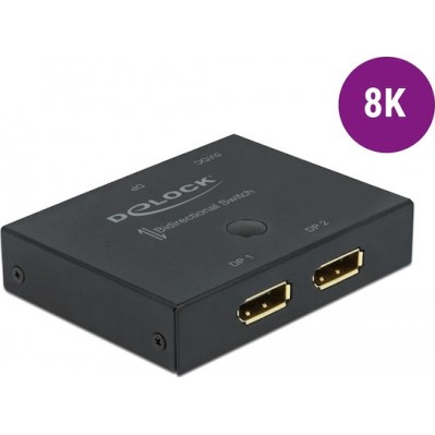 DeLock DisplayPort 2-1 Switch Bidirectional 8K 30Hz