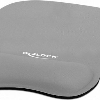 DeLock 12698 Mouse Pad 245mm με Στήριγμα καρπού Γκρι