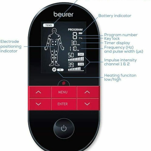 Beurer EMS / TENS Φορητή Συσκευή Παθητικής Γυμναστικής για Όλο το Σώμα με Λειτουργία Θερμότητας