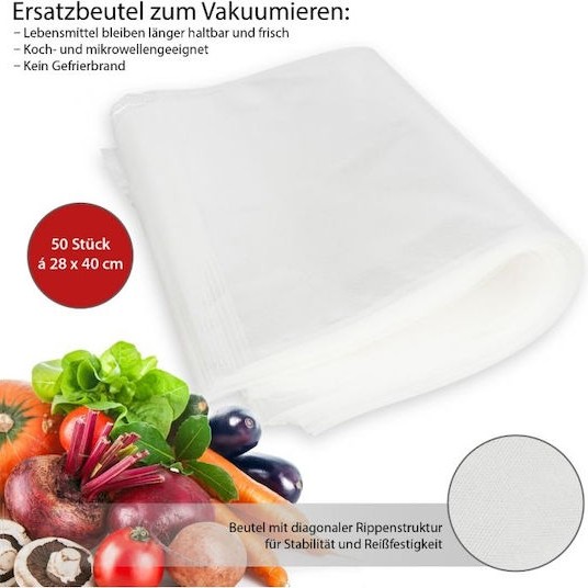 Profi Cook Σαγρέ Σακούλες για Συσκευές Vacuum 280x400mm 50τμχ