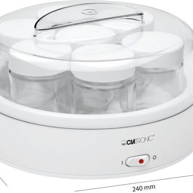 Clatronic JM 3344 Γιαουρτομηχανή με Βαζάκια 1.1lt Λευκή 14W