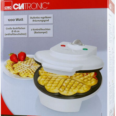 Clatronic WA 3491 Βαφλιέρα σε Σχήμα Λουλούδι 1200W White