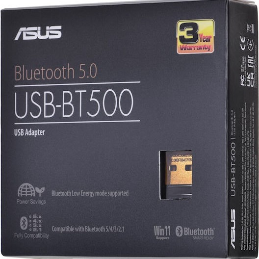 Asus USB-BT500 USB Bluetooth 5.0 Adapter με Εμβέλεια 40m