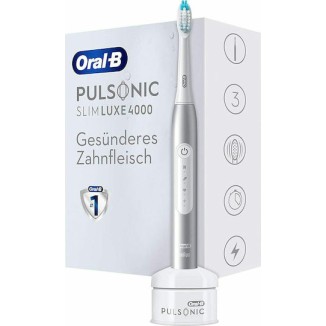 Oral-B Pulsonic Slim Luxe 4000 Ηλεκτρική Οδοντόβουρτσα με Χρονομετρητή και Αισθητήρα Πίεσης Ασημί