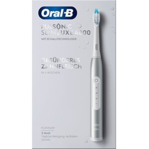 Oral-B Pulsonic Slim Luxe 4000 Ηλεκτρική Οδοντόβουρτσα με Χρονομετρητή και Αισθητήρα Πίεσης Ασημί