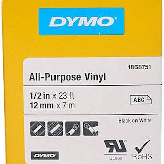 Dymo Ταινία Ετικετογράφου 7m x 12mm σε Λευκό Χρώμα