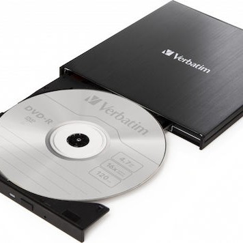 Verbatim Εξωτερικός Οδηγός Εγγραφής/Ανάγνωσης DVD/CD για Laptop / Desktop Μαύρο