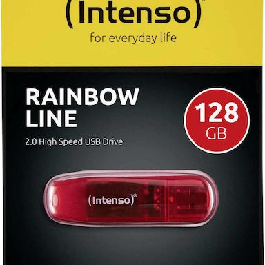 Intenso Rainbow Line 128GB USB 2.0 Stick Κόκκινο