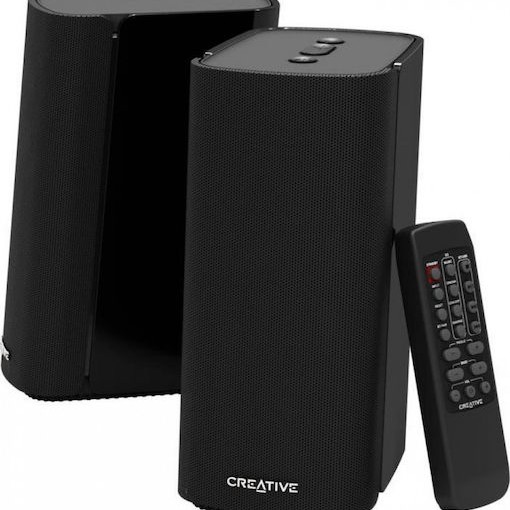 Creative T100 Ασύρματα Ηχεία Υπολογιστή 2.0 με Bluetooth και Ισχύ 40W σε Μαύρο Χρώμα