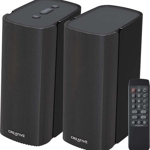 Creative T100 Ασύρματα Ηχεία Υπολογιστή 2.0 με Bluetooth και Ισχύ 40W σε Μαύρο Χρώμα