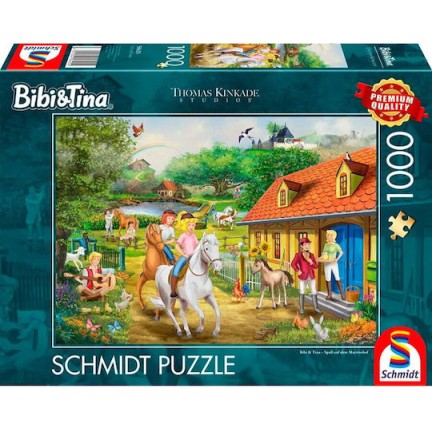 Schmidt Spiele Thomas Kinkade Studios Bibi & Tina – Fun At Martinshof Puzzle 1000 Pieces