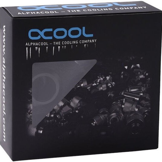 Alphacool Icicle PRO 16mm HardTube fitting G1/4 Μαύρο