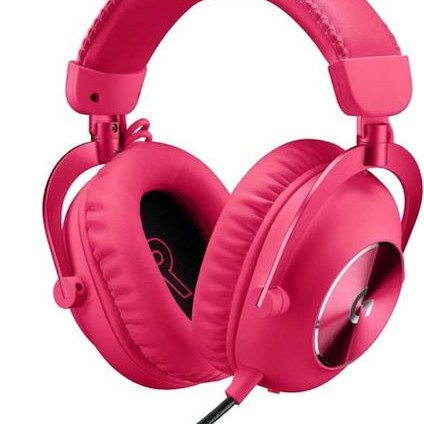 Logitech Pro X 2 Lightspeed Ασύρματο Over Ear Gaming Headset με σύνδεση 3.5mm / Bluetooth Ροζ