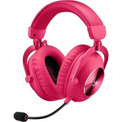 Logitech Pro X 2 Lightspeed Ασύρματο Over Ear Gaming Headset με σύνδεση 3.5mm / Bluetooth Ροζ