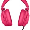 Logitech Pro X 2 Lightspeed Ασύρματο Over Ear Gaming Headset με σύνδεση 3.5mm / Bluetooth Ροζ