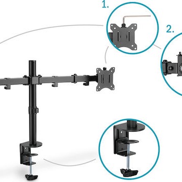 Digitus Βάση Γραφείου για 2 Οθόνες έως 32